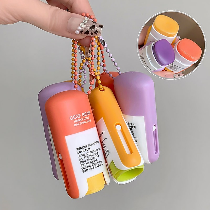 FruitGlow Hydrating Lip Balm Keychain Compact For Soft Moisturized Lips 1