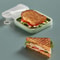 Silicone Sandwich Keeper Lunch Box with Handle Reusable Bento Box for Toasts & Snacks