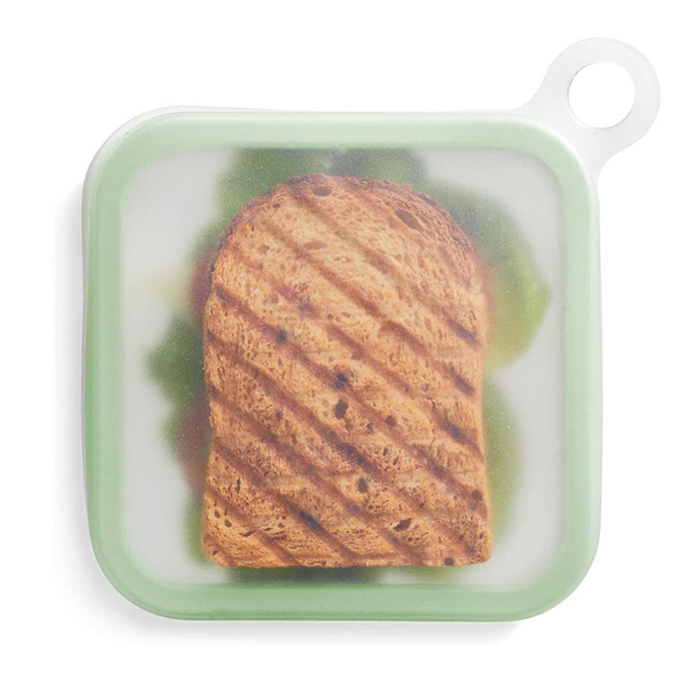 Silicone Sandwich Keeper Lunch Box with Handle Reusable Bento Box for Toasts & Snacks