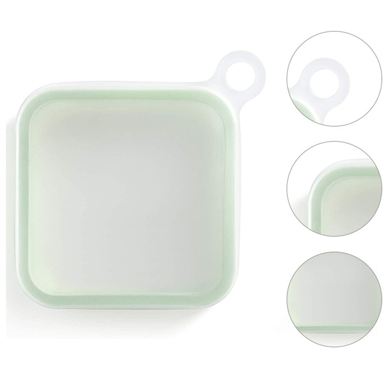 Silicone Sandwich Keeper Lunch Box with Handle Reusable Bento Box for Toasts & Snacks