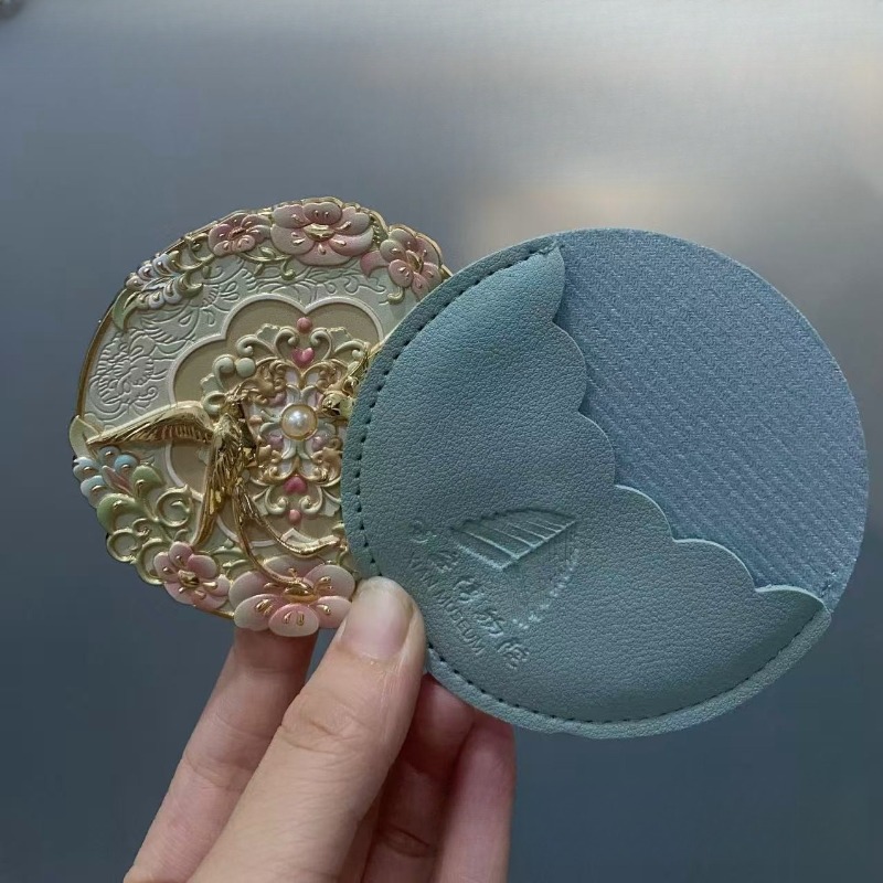 Elegant Peony Pocket Mirror Vintage Chinese Style Compact Makeup Mirror 3