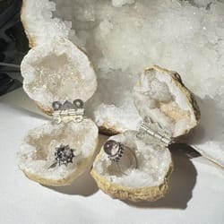 moroccan agate geode ring box natural crystal jewelry holder gift