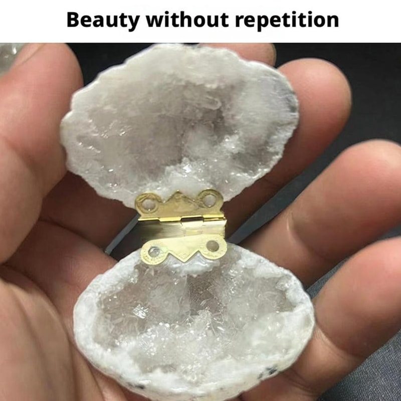 Moroccan Agate Geode Ring Box Natural Crystal Jewelry Holder Gift
