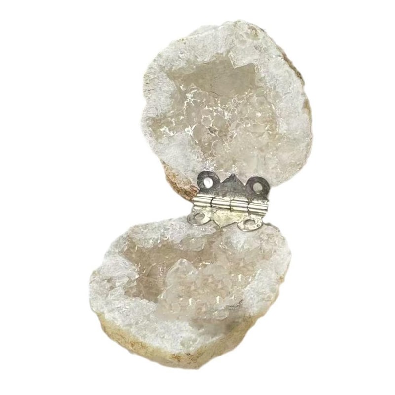 Moroccan Agate Geode Ring Box Natural Crystal Jewelry Holder Gift
