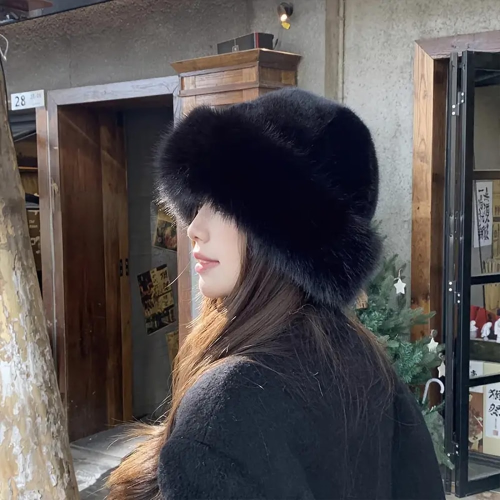 Luxury Faux Mink Mongolian Winter Hat For Women Soft Plush Snow Cap 1