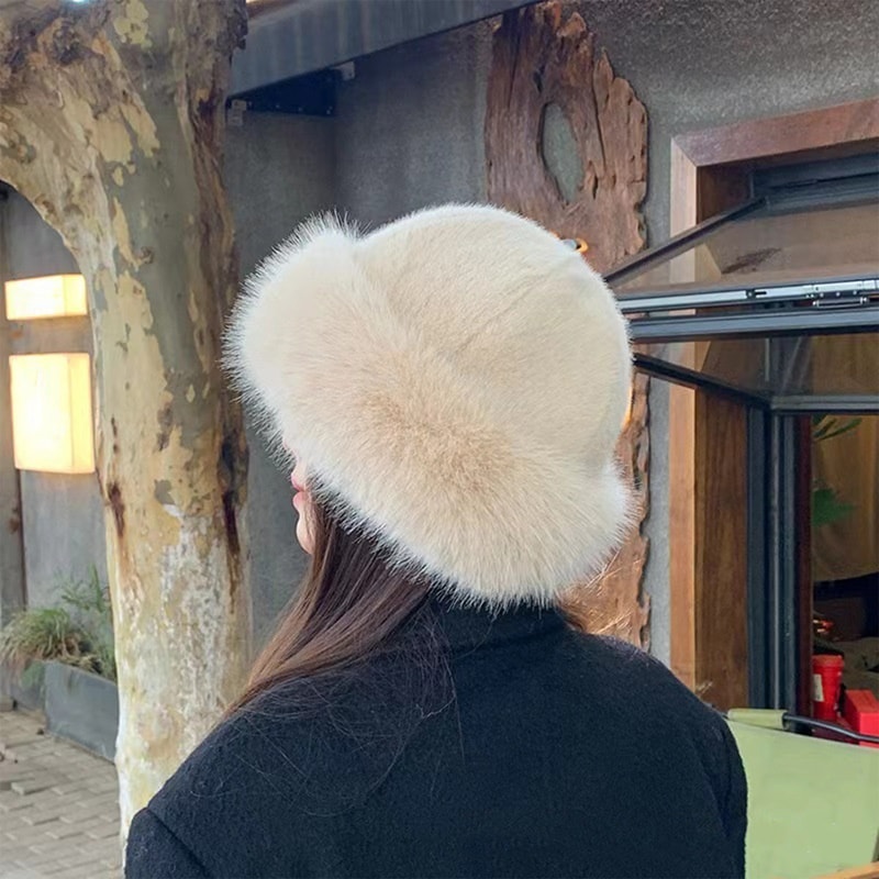 Luxury Faux Mink Mongolian Winter Hat For Women Soft Plush Snow Cap 2