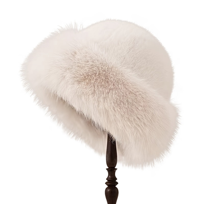 Luxury Faux Mink Mongolian Winter Hat For Women Soft Plush Snow Cap 6