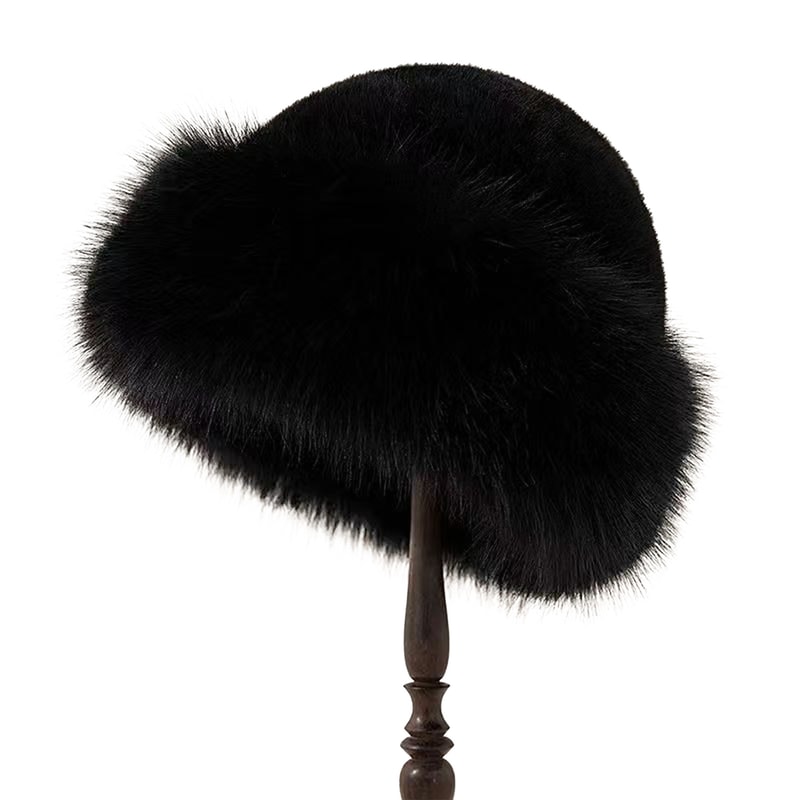Luxury Faux Mink Mongolian Winter Hat For Women Soft Plush Snow Cap 7