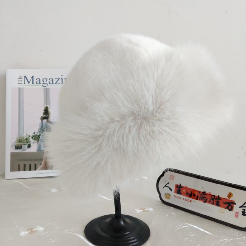 Luxury Faux Mink Mongolian Winter Hat For Women Soft Plush Snow Cap 8