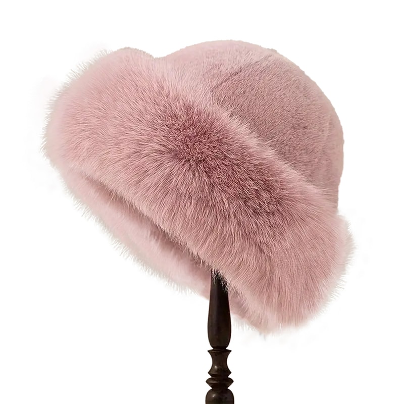Luxury Faux Mink Mongolian Winter Hat For Women Soft Plush Snow Cap 9