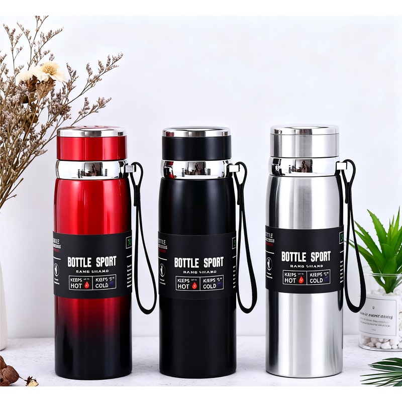 ArcticGrip Insulated Water Bottle Stainless Steel Vacuum Flask With Handle 0