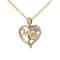 Gold Plated Mom Heart Necklace with Pink Cubic Zirconia Gift for Mothers