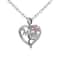 Gold Plated Mom Heart Necklace with Pink Cubic Zirconia Gift for Mothers