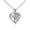 Gold Plated Mom Heart Necklace with Pink Cubic Zirconia Gift for Mothers