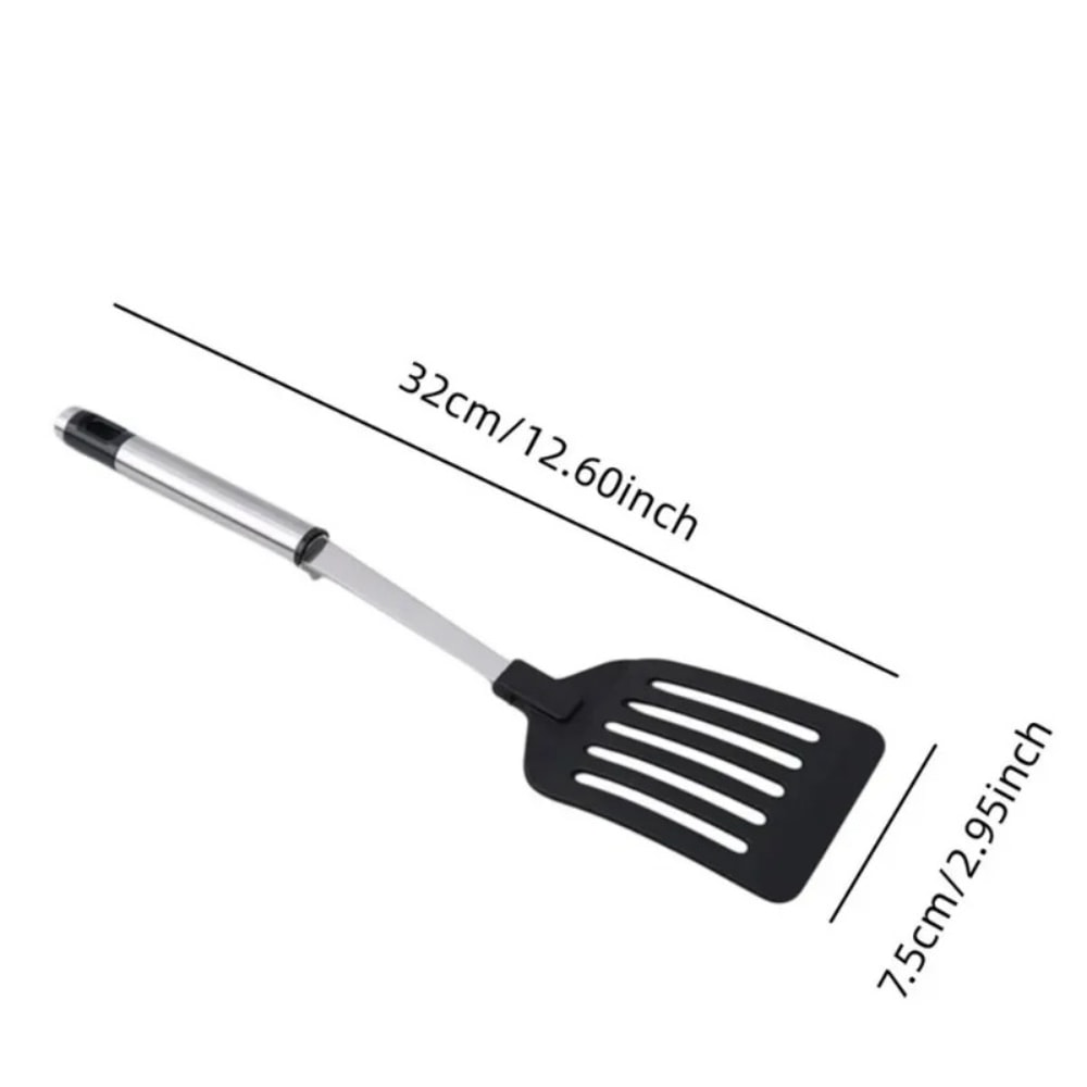Premium Stainless Steel Kitchen Turner With Nylon Handle NonScratch Frying Spatula For Eggs Fish 1