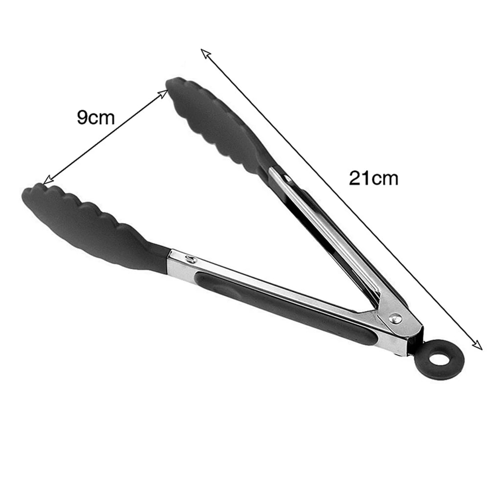 Premium NonSlip Kitchen Tongs Durable Silicone Stainless Steel BBQ Cooking Tongs 1