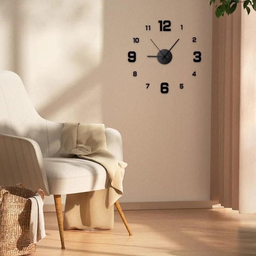 Stylish Frameless DIY Wall Clock Silent Modern Wall Decor 2