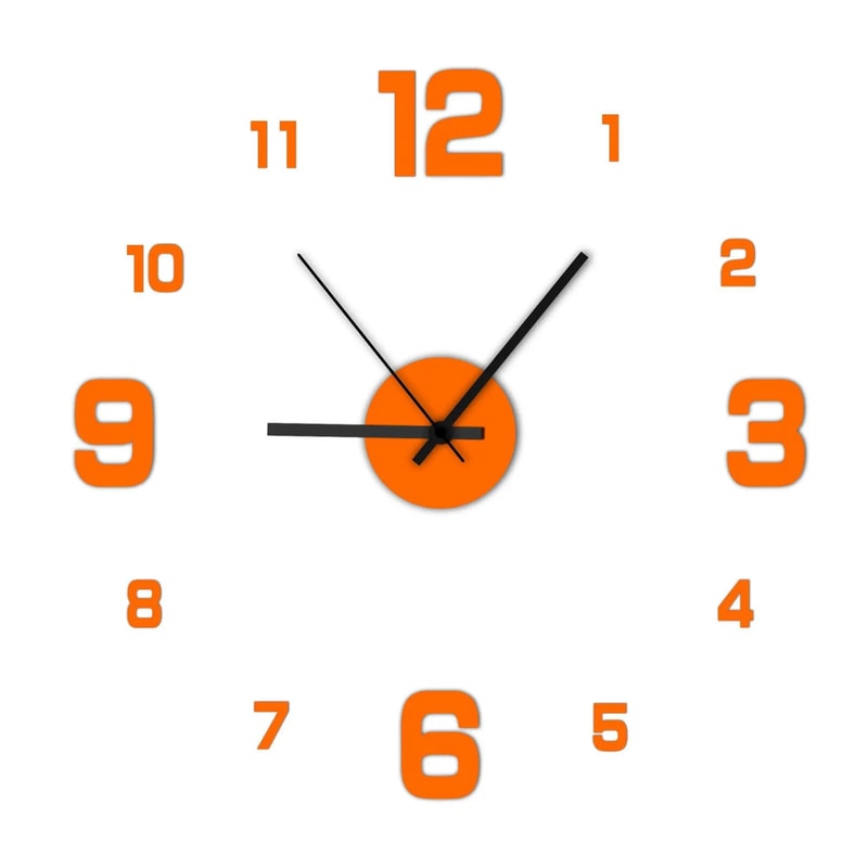 Stylish Frameless DIY Wall Clock Silent Modern Wall Decor 8