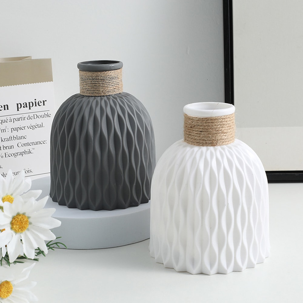 Modern Wave Water Ripple Vase Nordic Plastic Flower Pot 0
