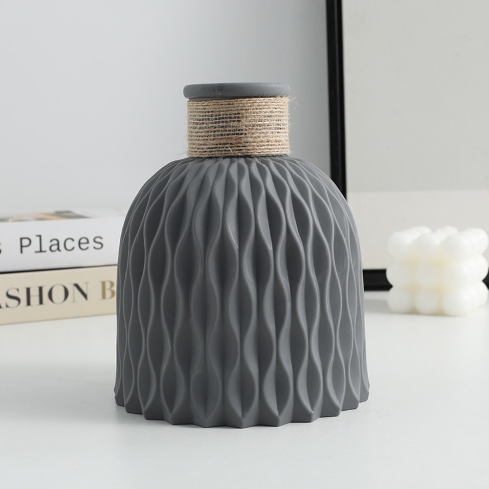 Modern Wave Water Ripple Vase Nordic Plastic Flower Pot 7