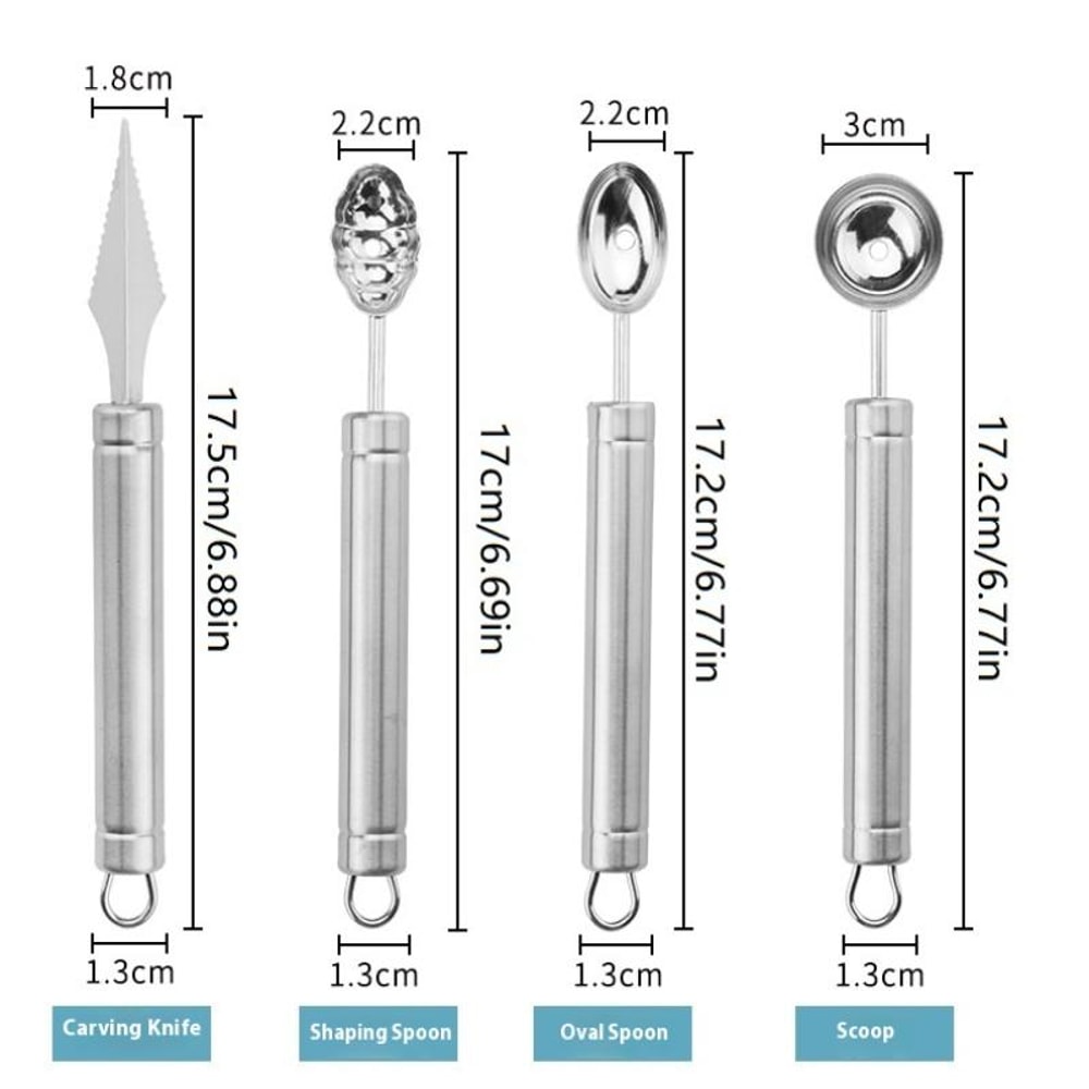 Stainless Steel Fruit Ball Scoop Carving Cutter For Perfect Garnishes 5