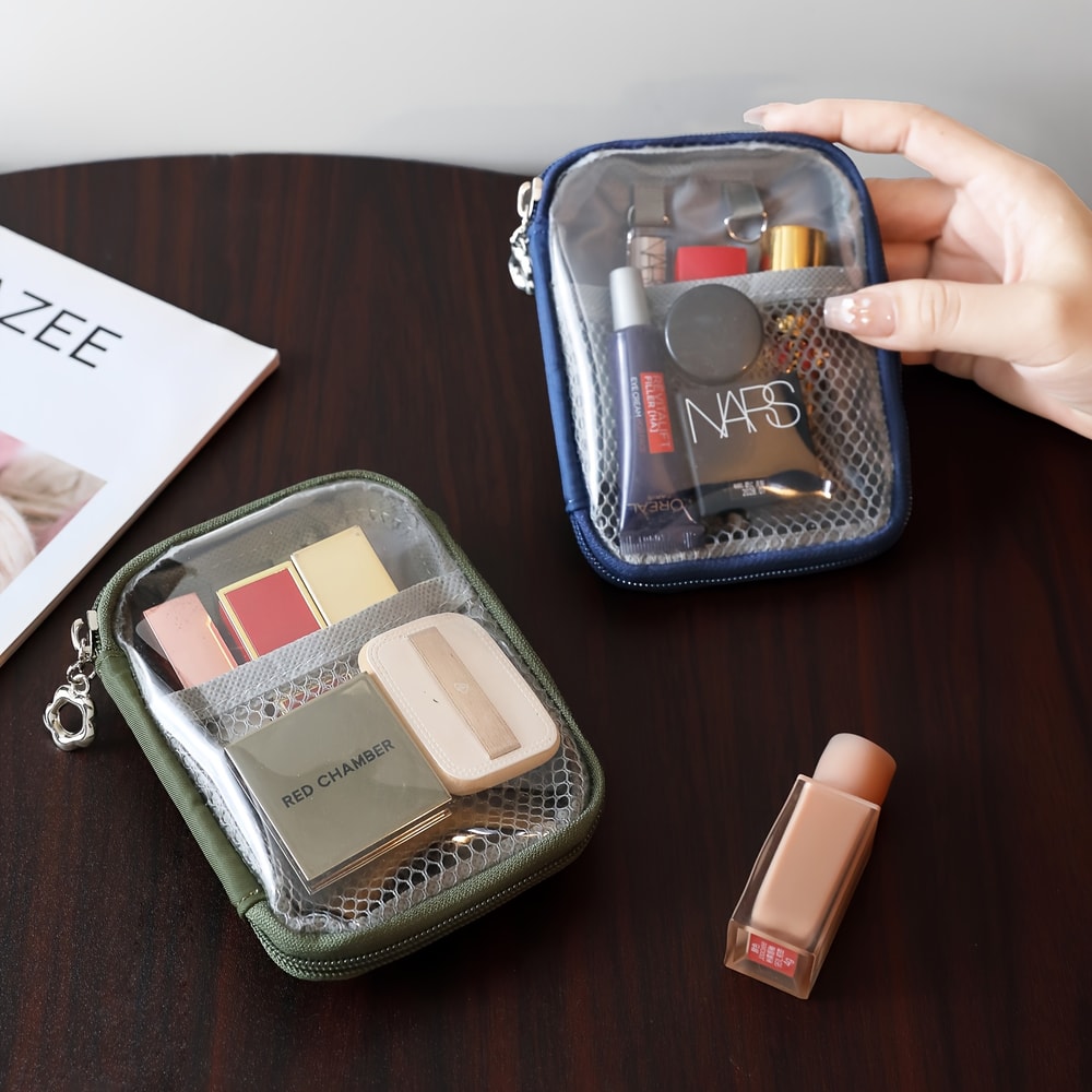 Clear PVC Desktop Organizer Bag Large Waterproof Storage For Cosmetics Supplies 1