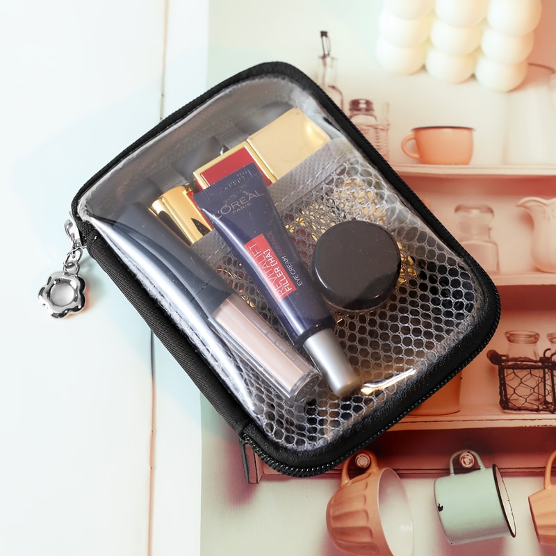 Clear PVC Desktop Organizer Bag Large Waterproof Storage For Cosmetics Supplies 6