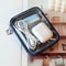 Clear PVC Desktop Organizer Bag Large Waterproof Storage For Cosmetics Supplies 7