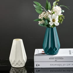 nordic diamond shaped flower vase – modern plastic home decor