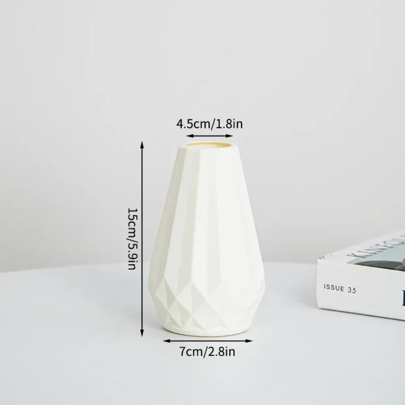 Nordic Diamond Shaped Flower Vase Modern Plastic Home Decor 2
