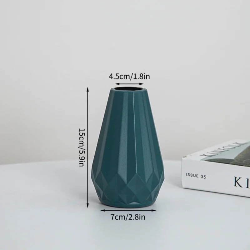 Nordic Diamond Shaped Flower Vase Modern Plastic Home Decor 3
