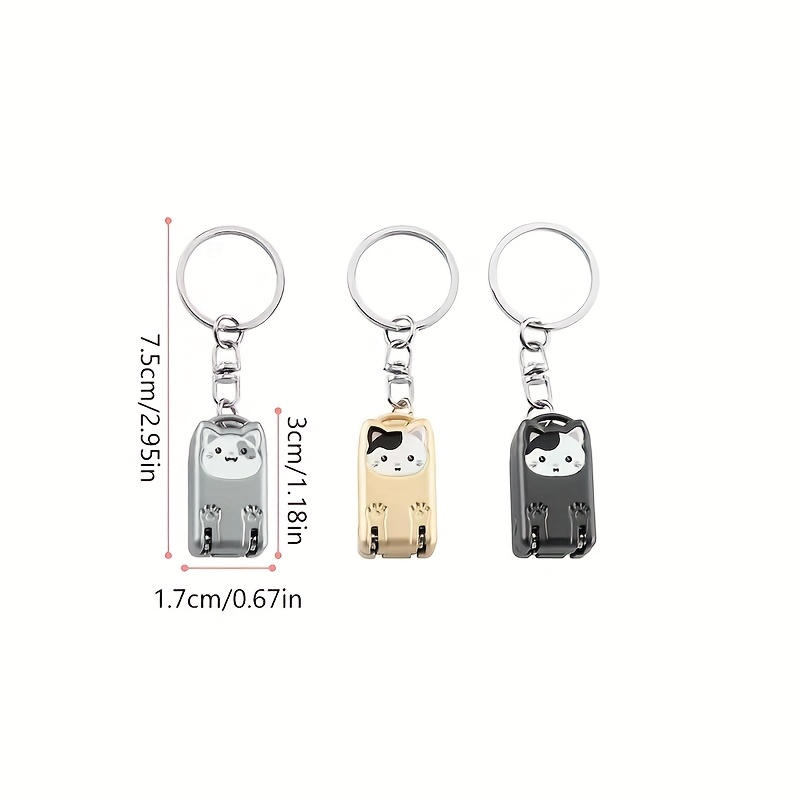 Exquisite Kitten Keychain Foldable Nail Clippers Stainless Steel Manicure Trimmer 2