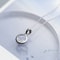 Silver Crystal Round Pendant Necklace For Women Minimalist Fine Jewelry 3