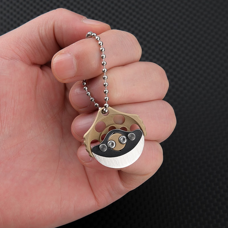 Mini EDC Keychain Knife – Portable Brass Blade & Decompression Toy