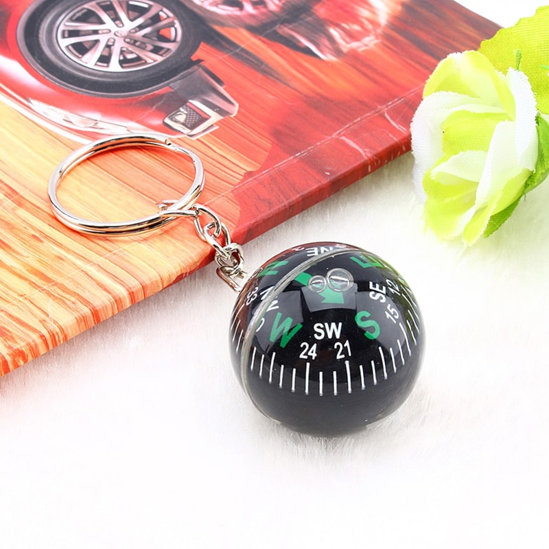 Premium Ball Keychain Compass Compact LiquidFilled Navigation Tool 0