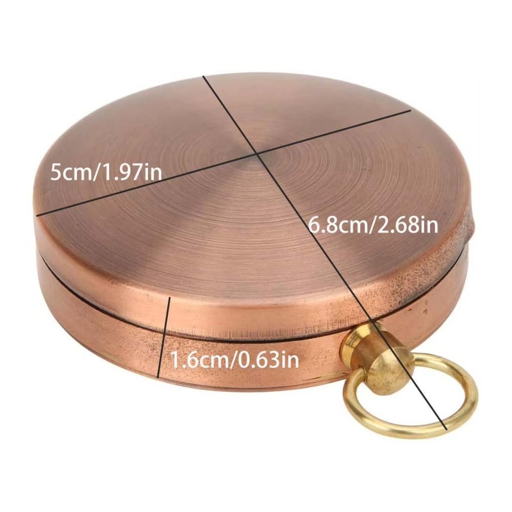 Brass Pocket Compass With Luminous Display Portable Outdoor Hiking Tool 4