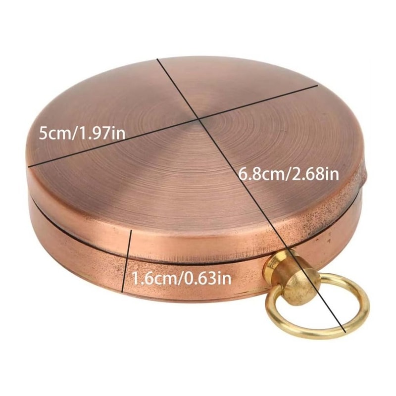 Brass Pocket Compass With Luminous Display Portable Outdoor Hiking Tool 4