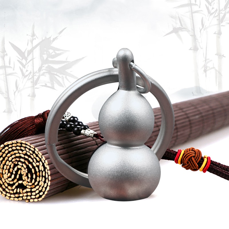 Luxury Titanium Keychain Pendant for Men & Women – Luck Gourd Car Accessory