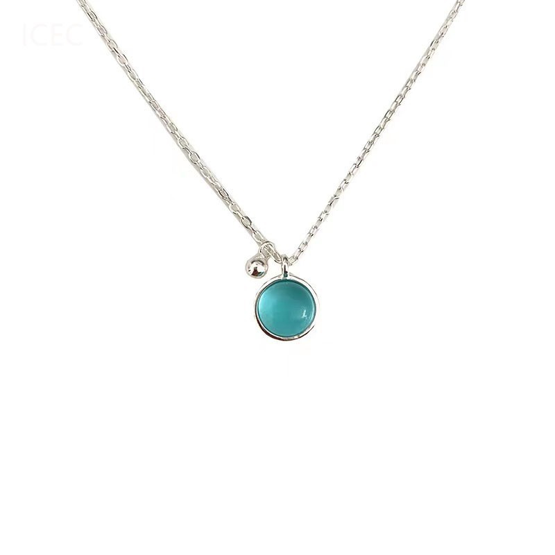Luxury Summer Blue Crystal Pendant Necklace For Women Girls 4