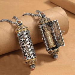 vintage king of the inferno bodhisattva necklace for men – hollow pendant amulet