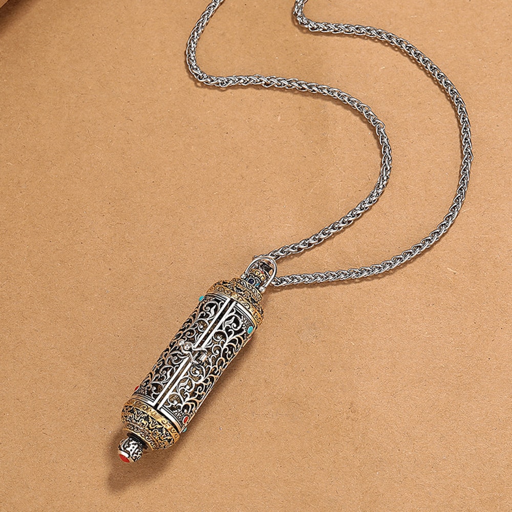 Vintage King of the Inferno Bodhisattva Necklace for Men – Hollow Pendant Amulet