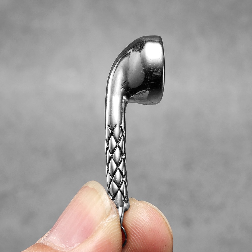 Mens Stainless Steel Wired Earphones Necklace – Punk HipHop Jewelry