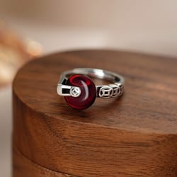 vintage lucky coin ring for women – jade red fortune jewelry