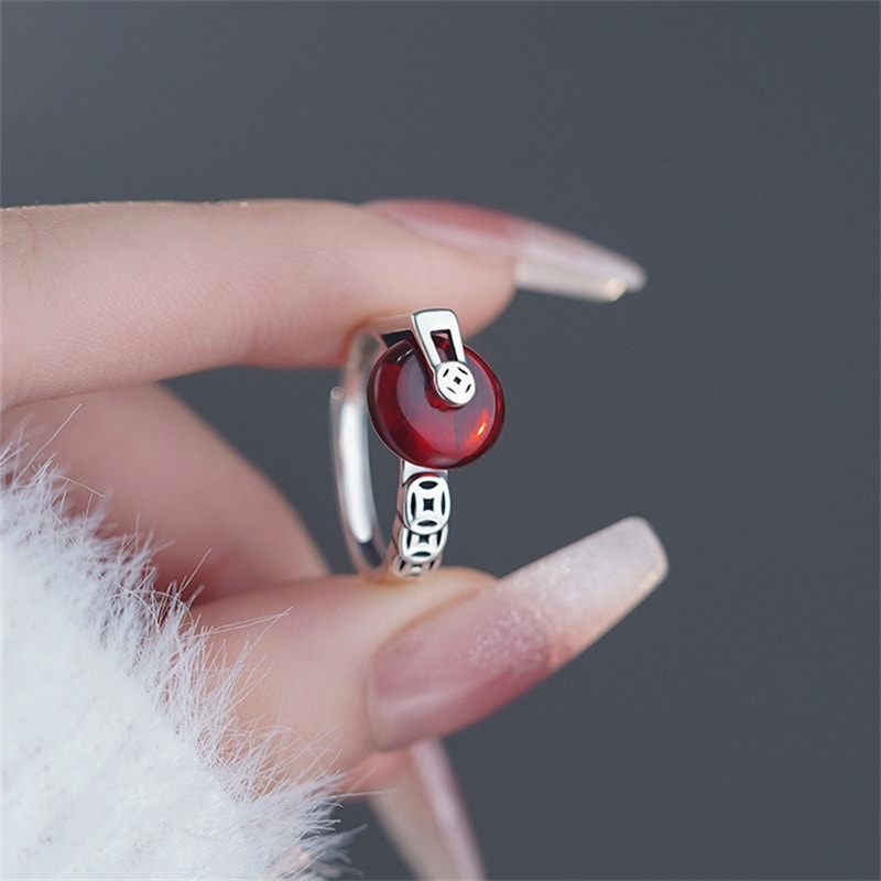 Vintage Lucky Coin Ring for Women – Jade Red Fortune Jewelry