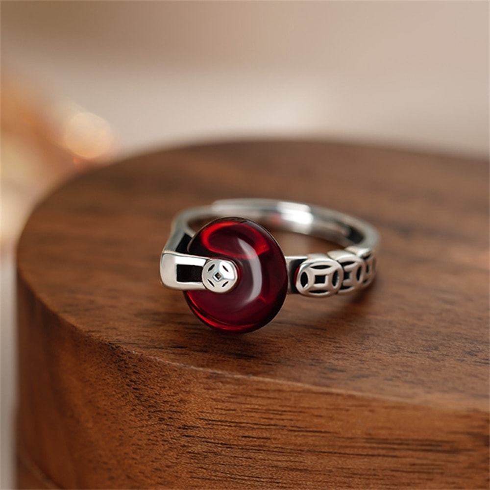 Vintage Lucky Coin Ring for Women – Jade Red Fortune Jewelry