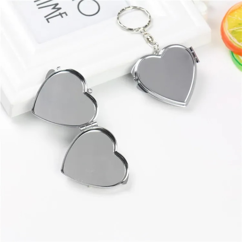 Premium Folding Keychain Mini Mirror – Compact Double-Sided Makeup Mirror for Women