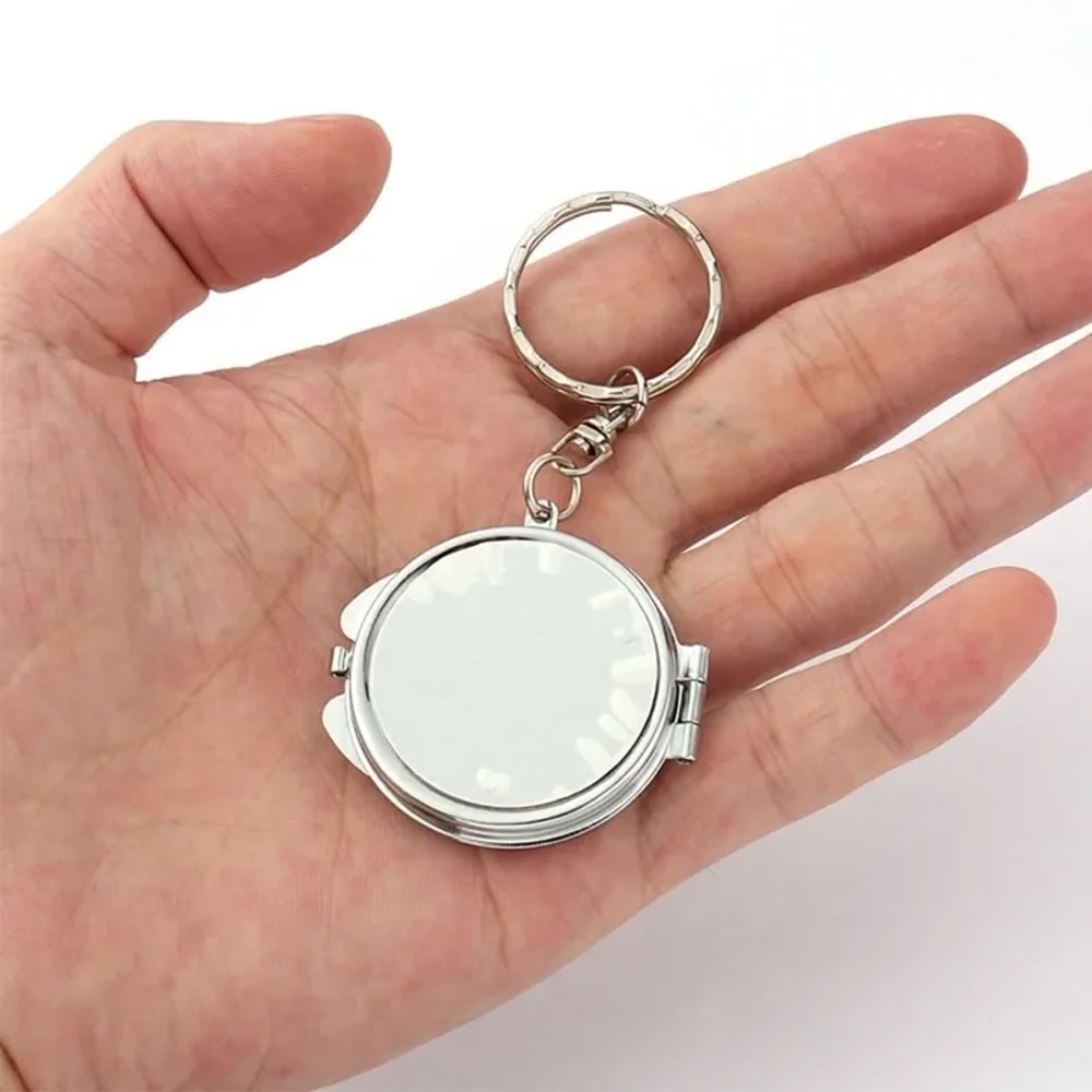 Premium Folding Keychain Mini Mirror – Compact Double-Sided Makeup Mirror for Women