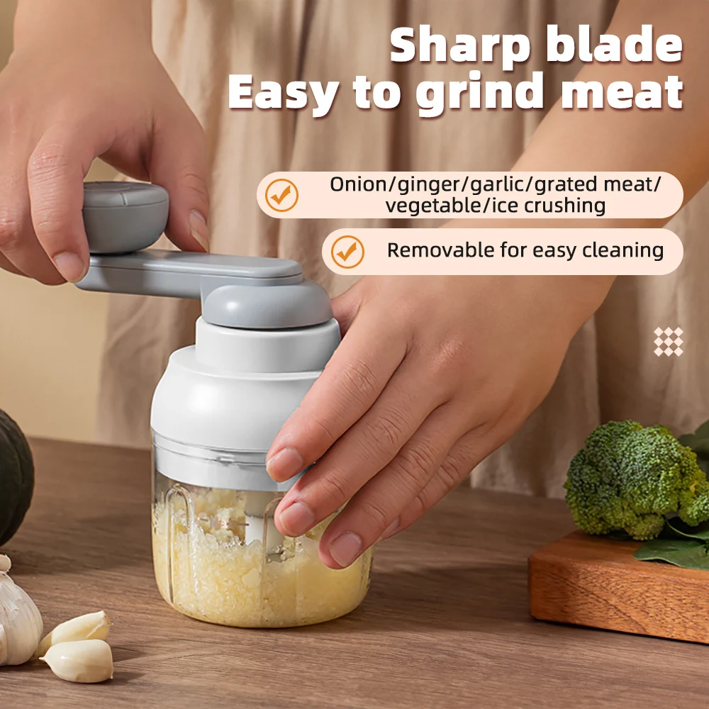 Manual Garlic Chopper Meat Mincer Hand Rotary Vegetable Cutter 1