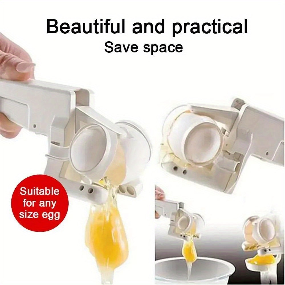 Heavy-Duty Stainless Steel Egg Cracker & Separator – Ergonomic Handheld Kitchen Tool