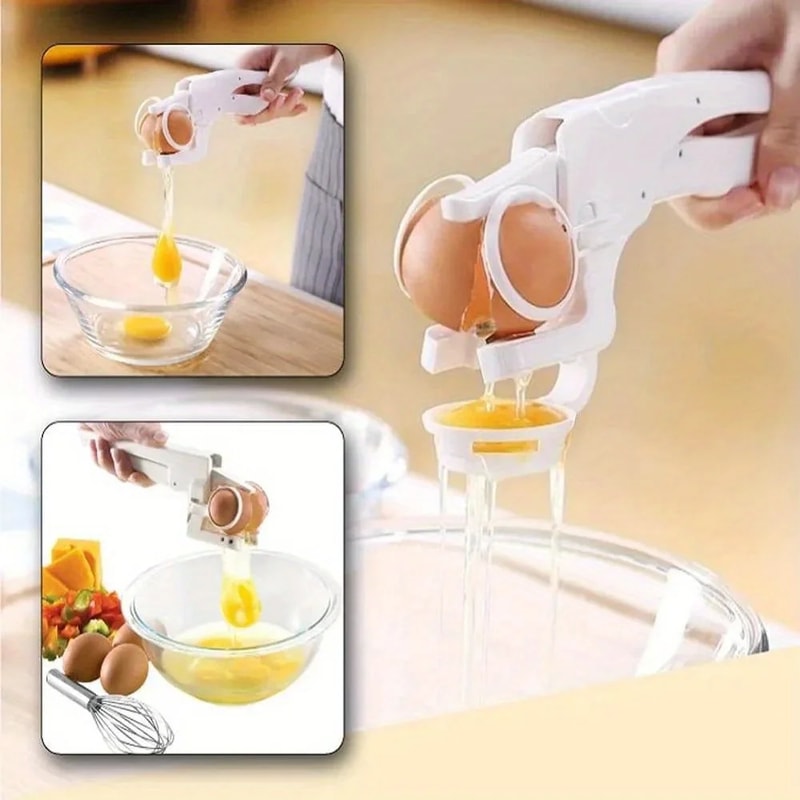 Heavy-Duty Stainless Steel Egg Cracker & Separator – Ergonomic Handheld Kitchen Tool